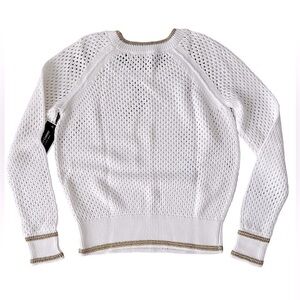 JUICY COUTURE White Lace Cotton Sweater Pullover NWT